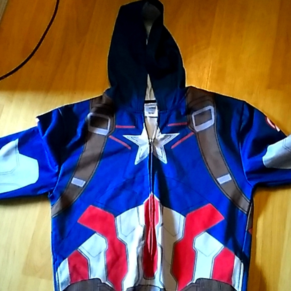 Avengers captain America hooded zip up sweater